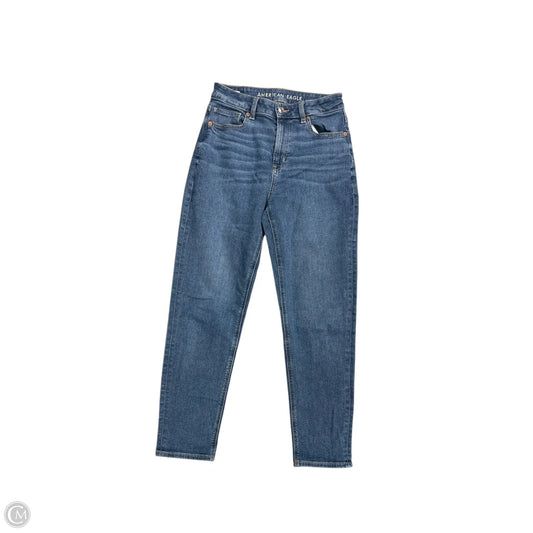 Jeans Skinny By American Eagle In Blue Denim, Size: 4