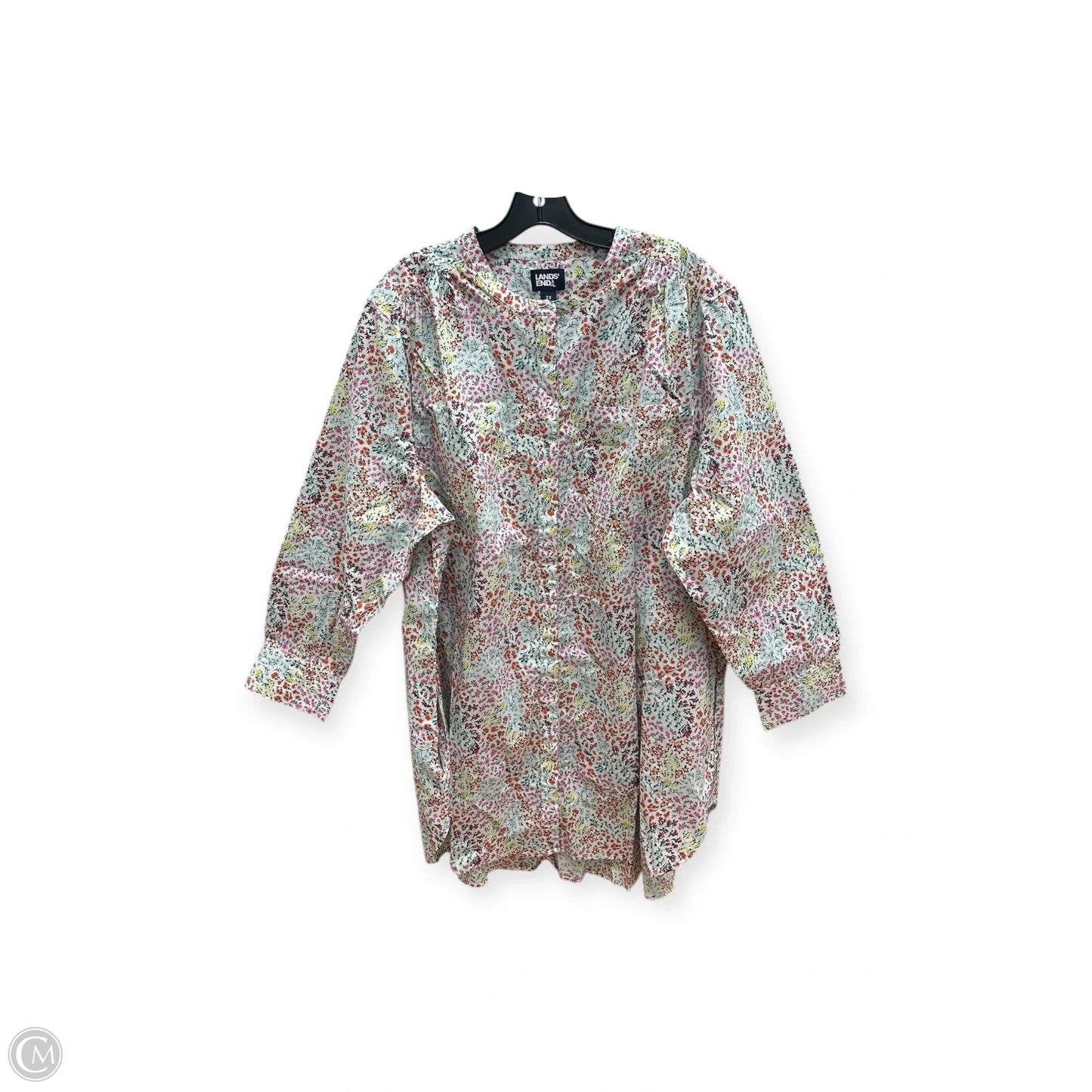 Top Long Sleeve By Lands End In Floral Print, Size: 2x