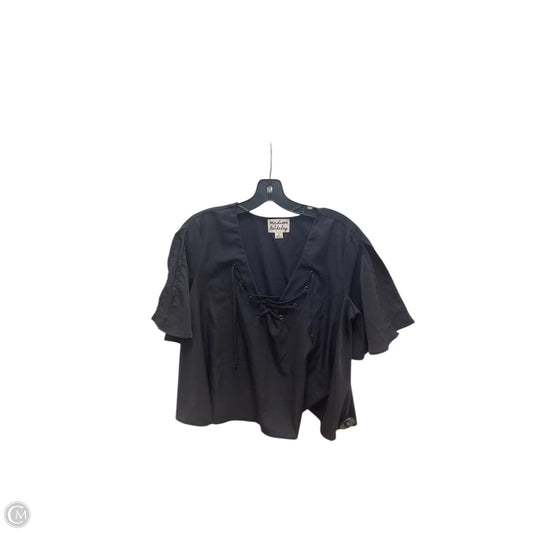 Top Short Sleeve By Clothes Mentor In Black, Size: L