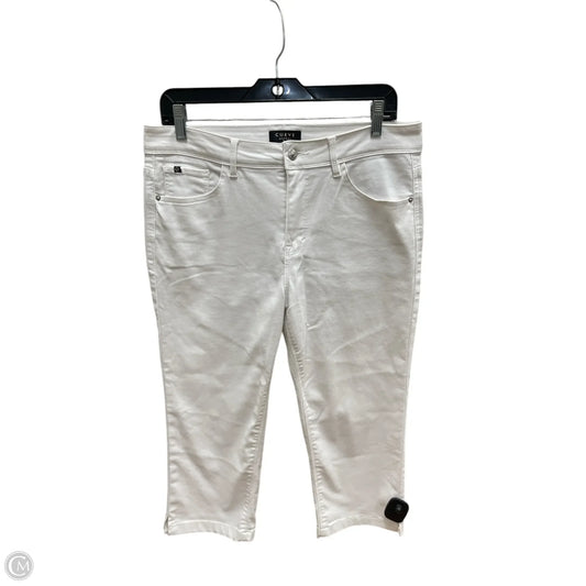 Capris By Curve Appeal In White, Size: 10