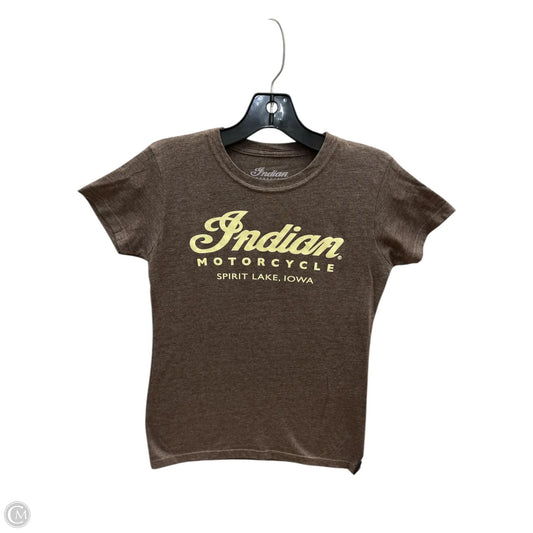 Top Short Sleeve By Clothes Mentor In Brown, Size: Xs
