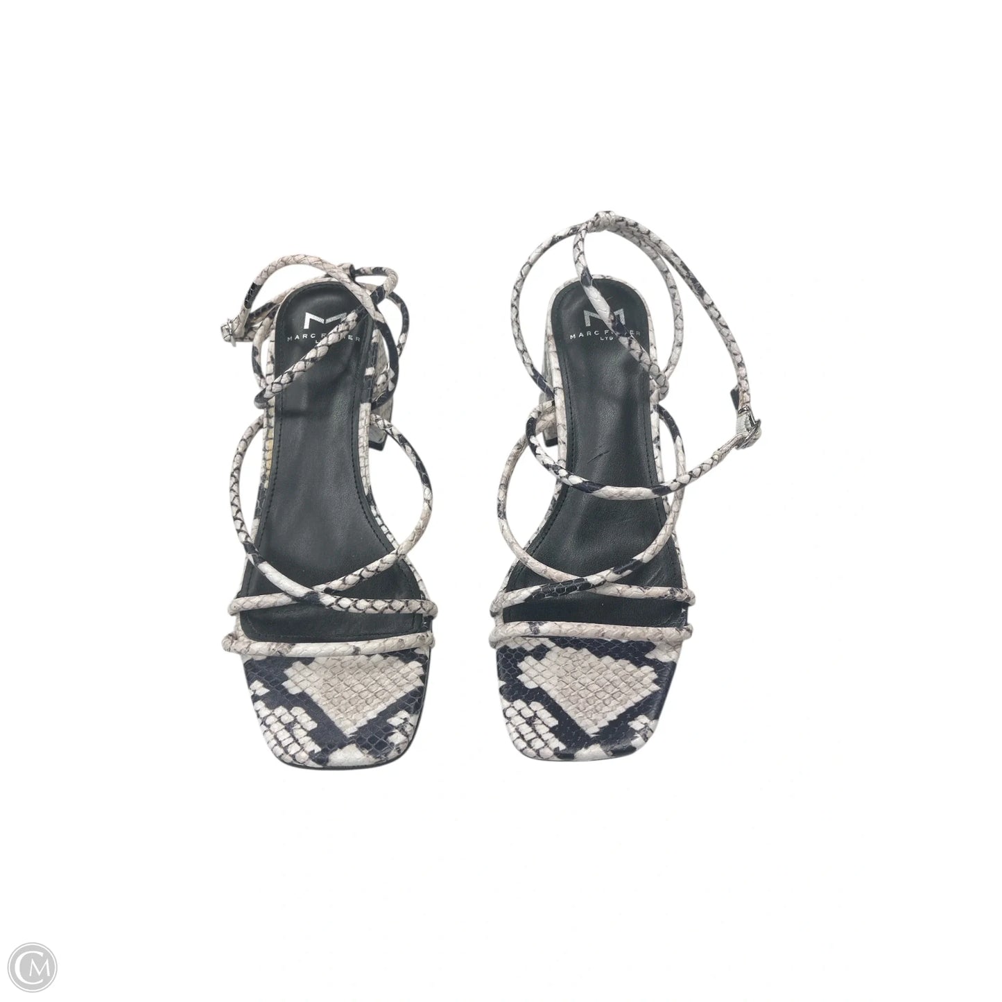 Sandals Heels Block By Marc Fisher In Snakeskin Print, Size: 6.5
