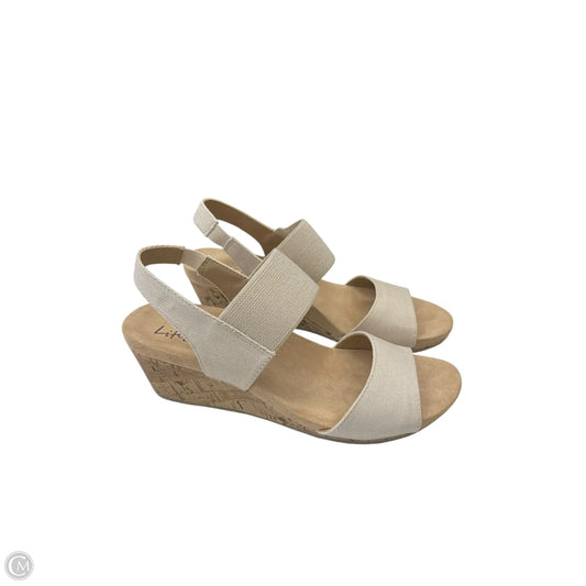 Sandals Heels Wedge By Life Stride In Cream, Size: 6