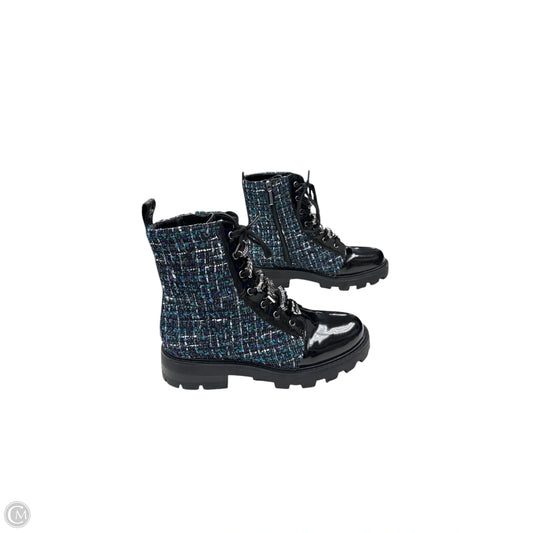 Boots Designer By Karl Lagerfeld In Black & Blue, Size: 8.5