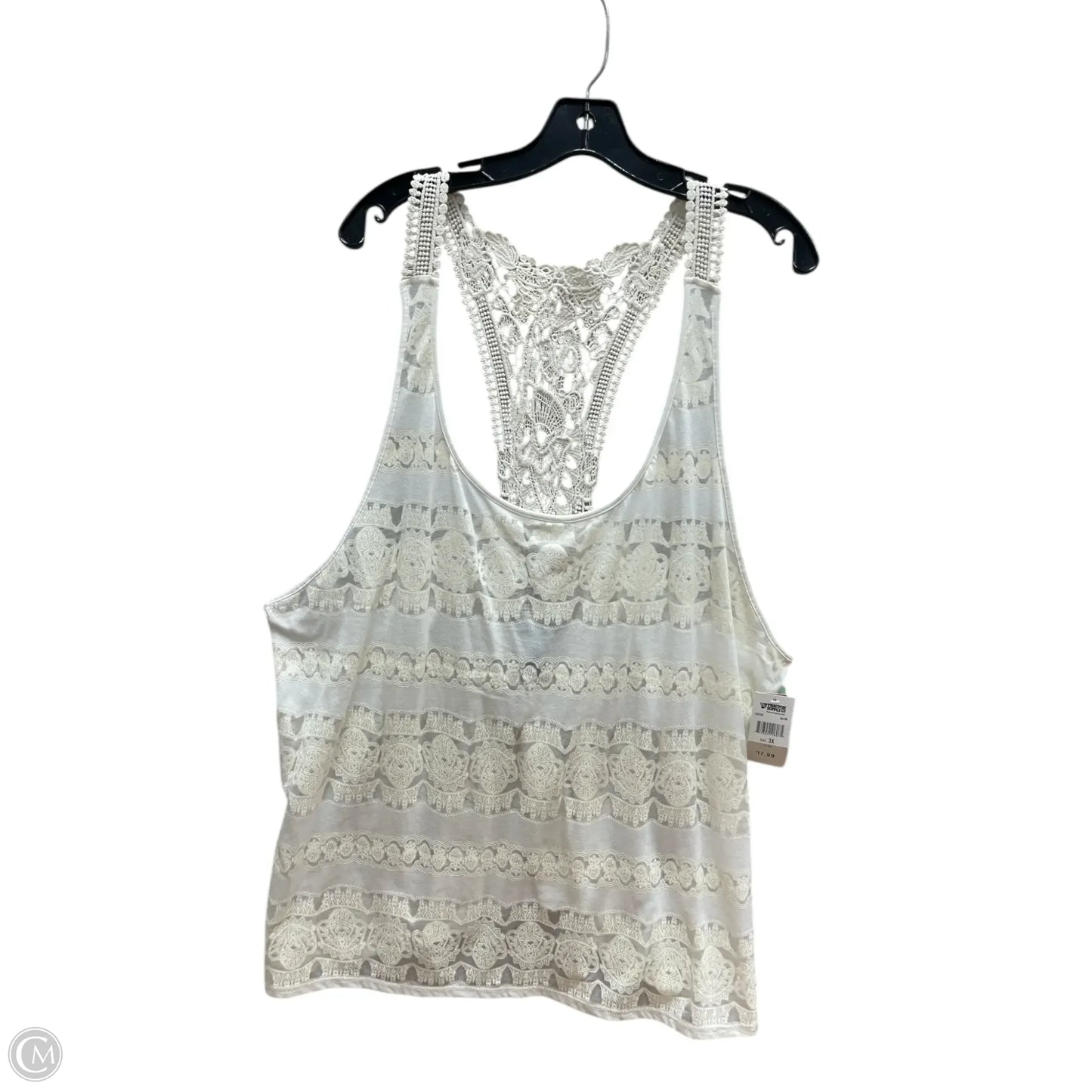 Tank Top By Clothes Mentor In Cream, Size: 3x