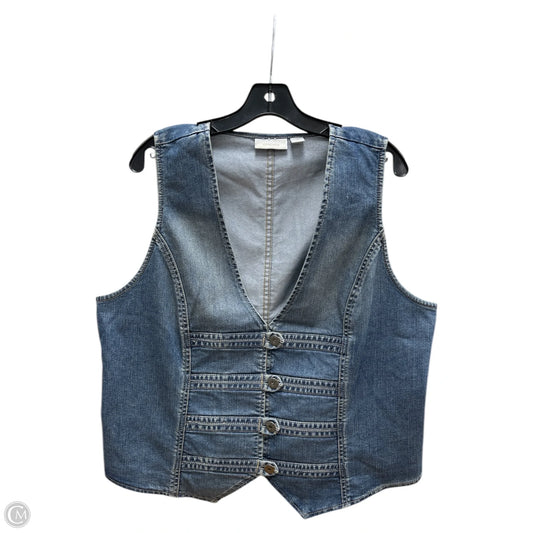 Vest Other By Chicos In Blue Denim, Size: Xl
