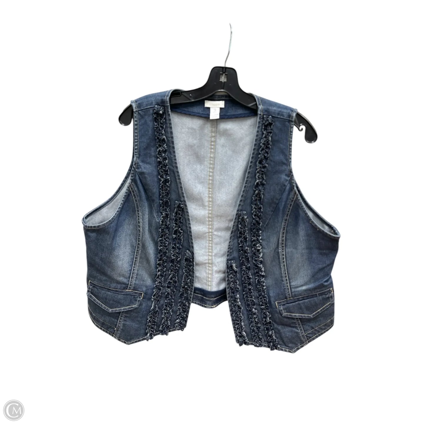 Vest Other By Chicos In Blue Denim, Size: Xl