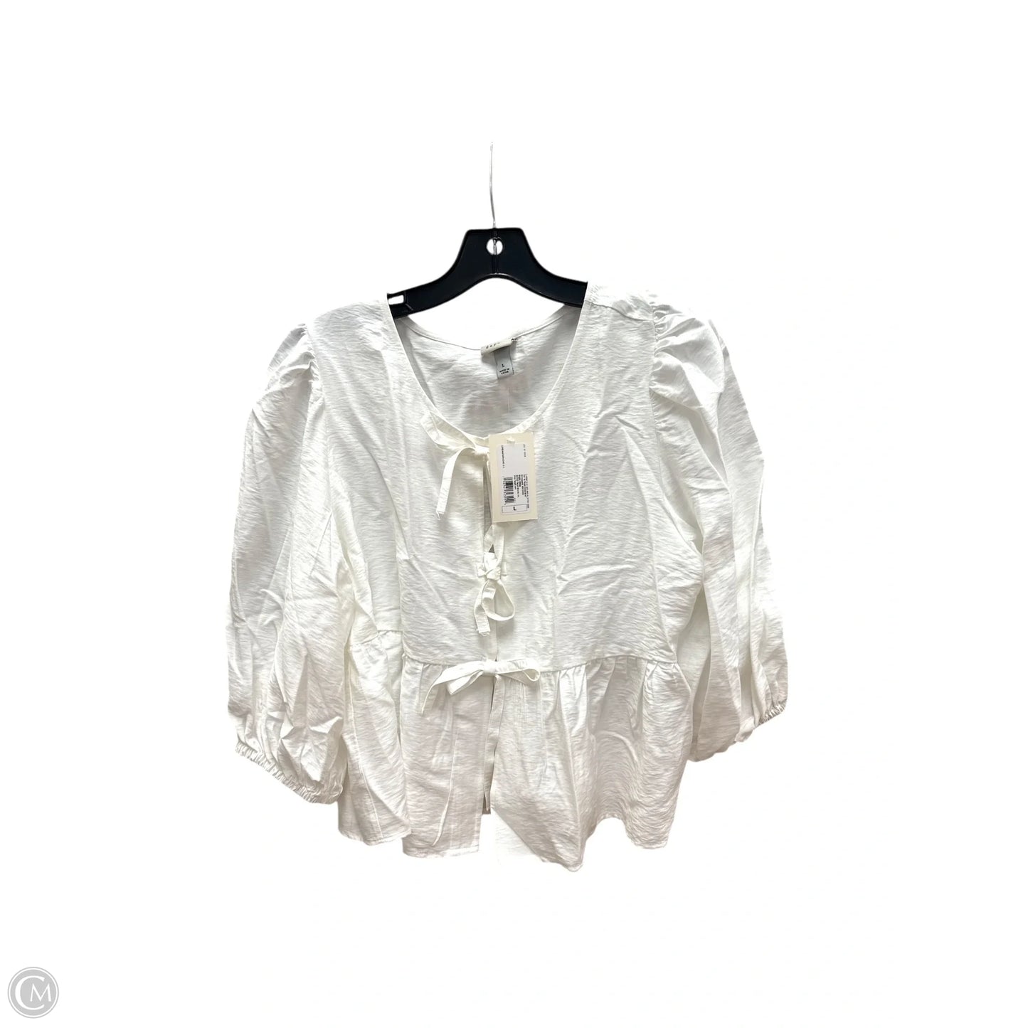 Top Long Sleeve By A New Day In White, Size: L