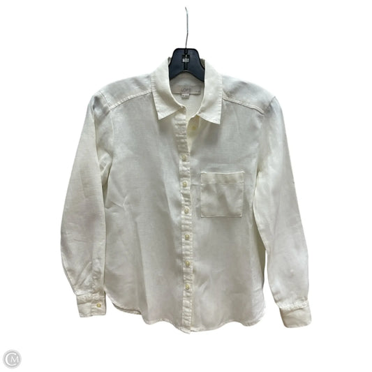 Top Long Sleeve By Loft In White, Size: Xxsp