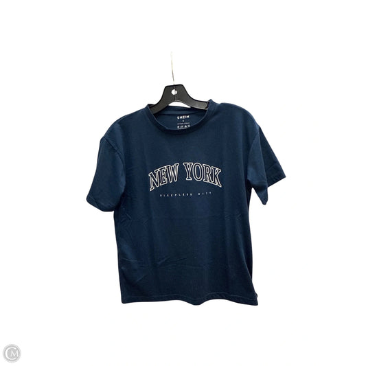 Top Short Sleeve By Shein In Navy, Size: S