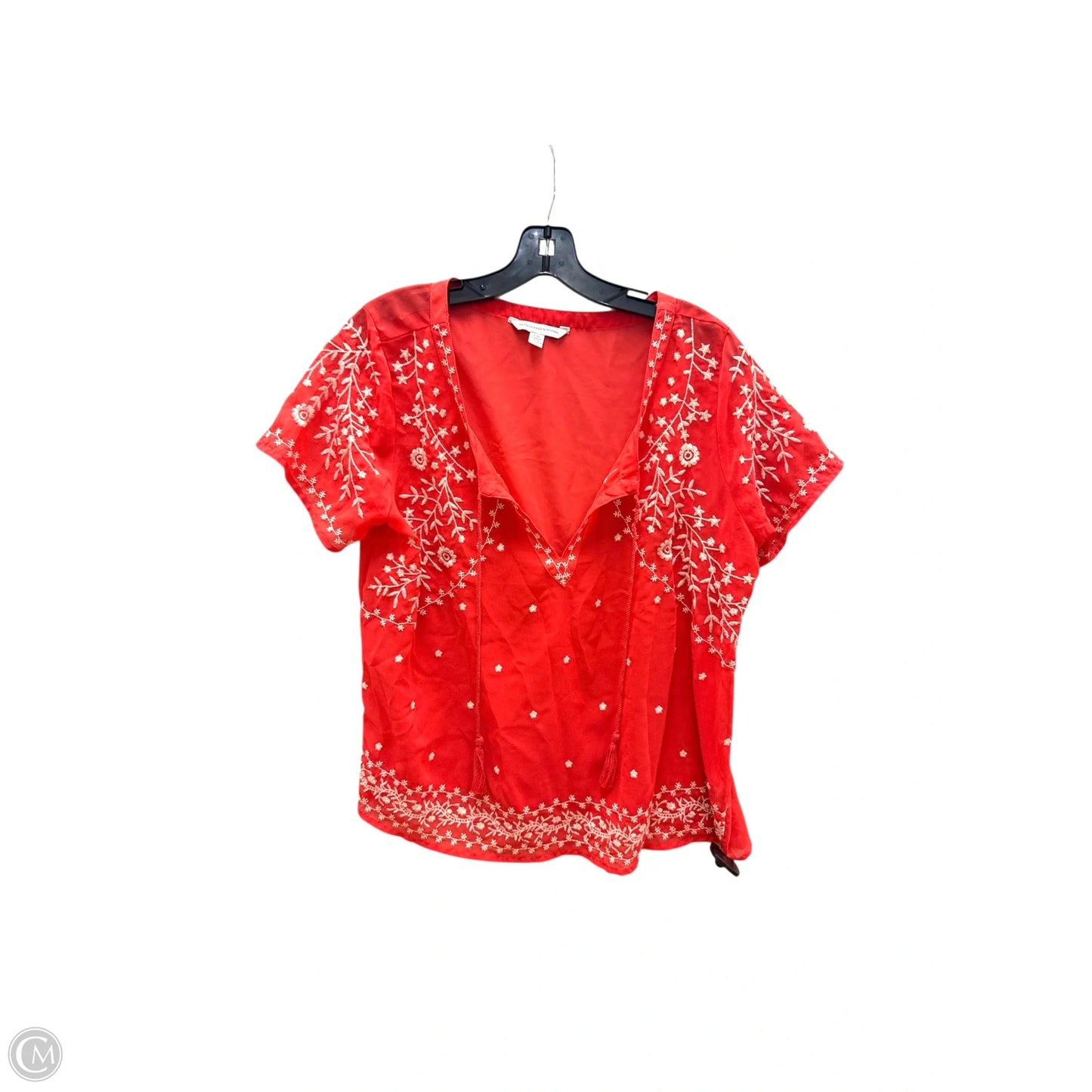 Top Short Sleeve By American Eagle In Orange, Size: L
