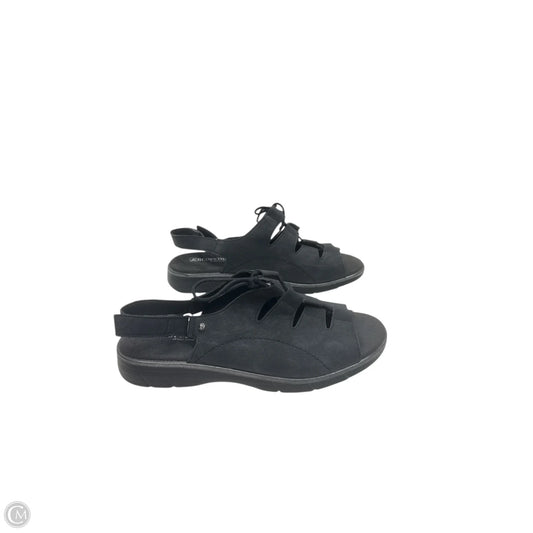 Sandals Flats By Clothes Mentor In Black, Size: 10