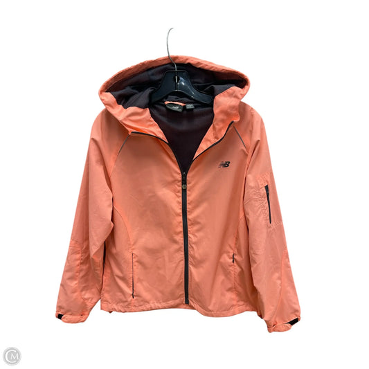 Jacket Windbreaker By New Balance In Orange, Size: L