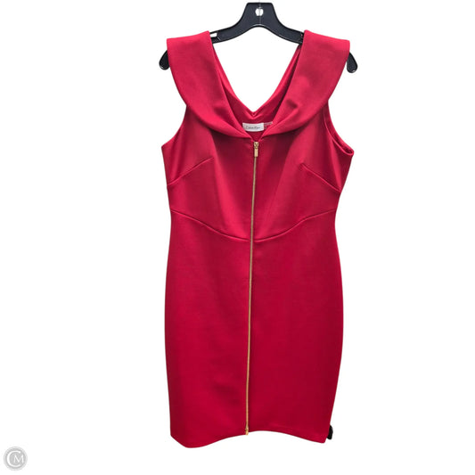 Dress Party Midi By Calvin Klein In Red, Size: Xl