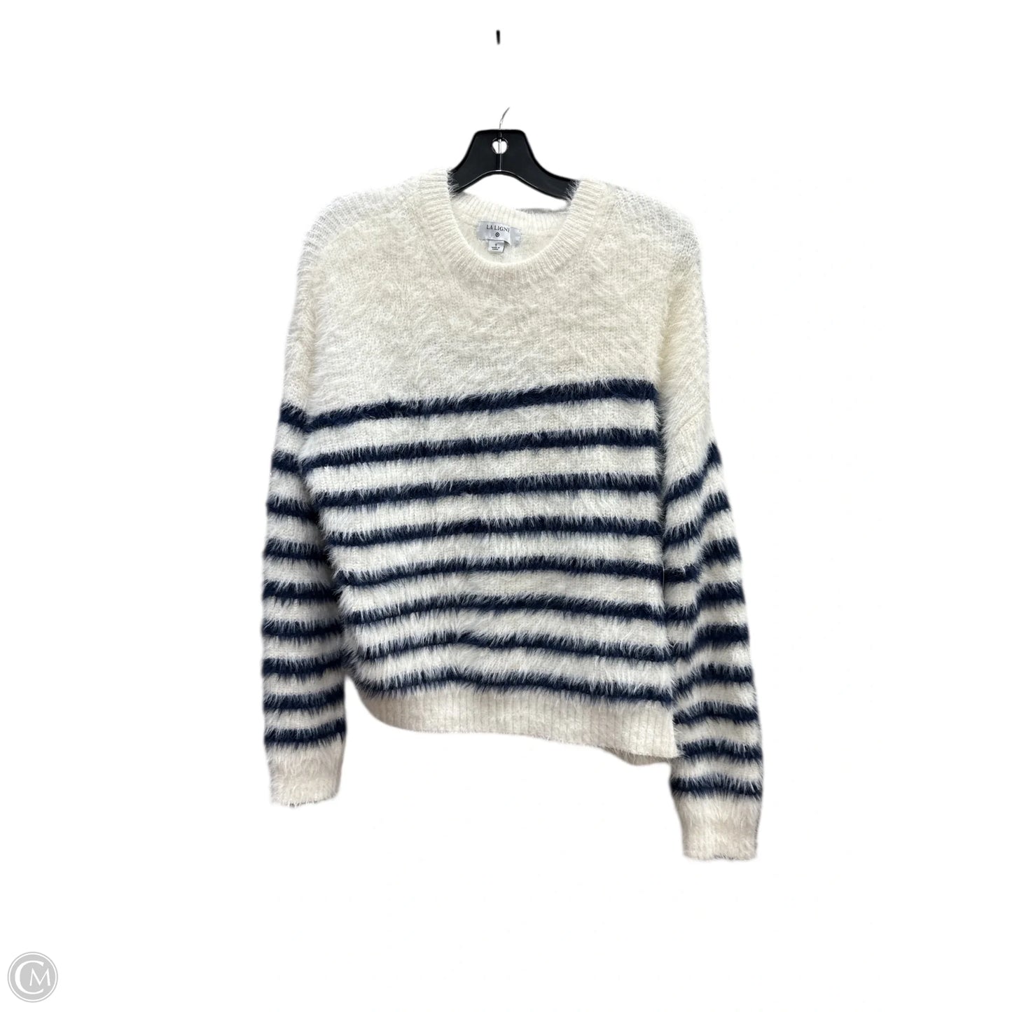 Sweater By Clothes Mentor In Blue & White, Size: S