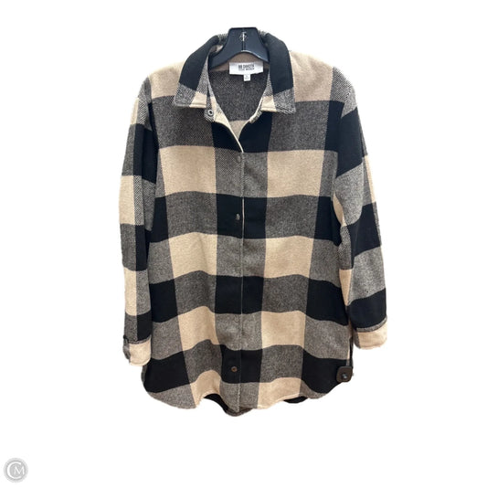 Jacket Shirt By Bb Dakota In Black & Brown, Size: L