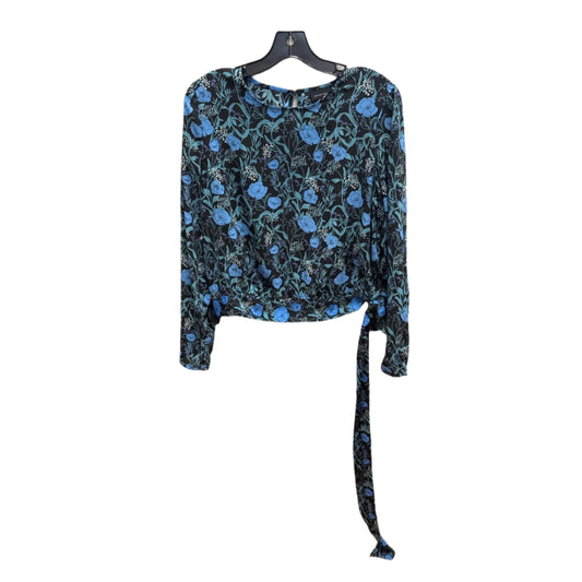 Top Long Sleeve By Who What Wear In Black & Blue, Size: M