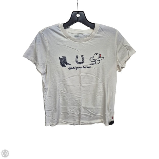 Top Short Sleeve By Levis In Cream, Size: M