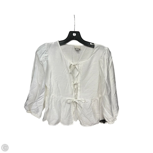 Top Long Sleeve By A New Day In White, Size: Xs