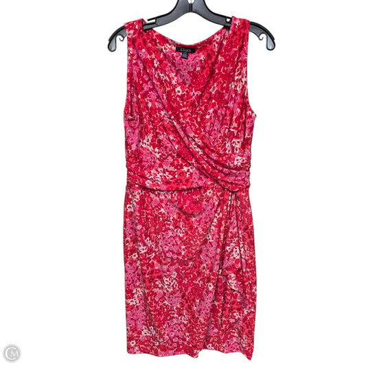 Dress Casual Midi By Chaps In Pink & Red, Size: L
