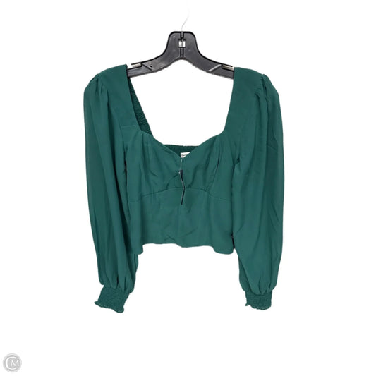 Top Long Sleeve By Abercrombie And Fitch In Green, Size: S