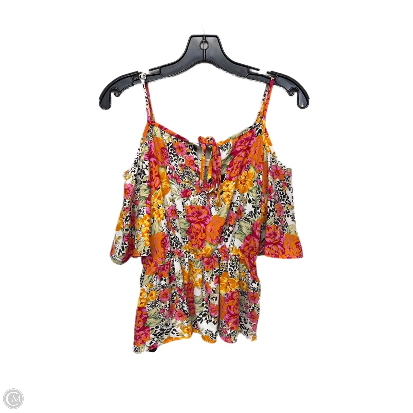 Top Short Sleeve By Guess In Floral Print, Size: S