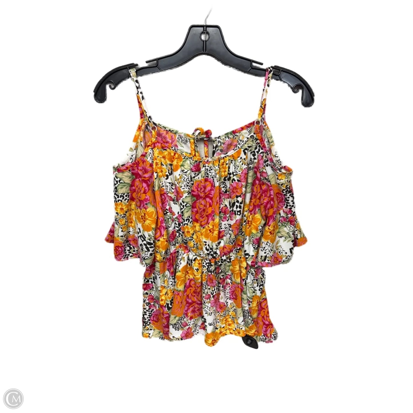Top Short Sleeve By Guess In Floral Print, Size: S