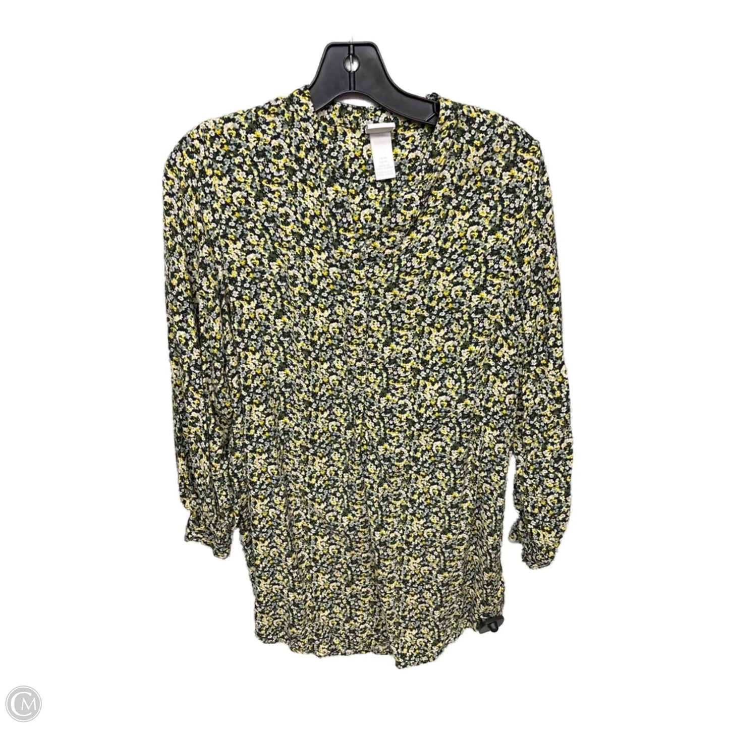 Top Long Sleeve By H&m In Green & Yellow, Size: Xs