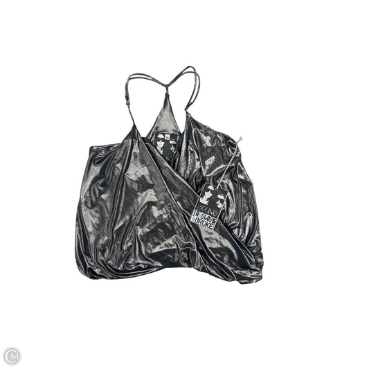 Top Sleeveless By Young Fabulous & Broke In Silver, Size: L