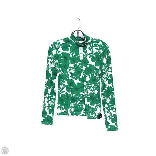 Top Long Sleeve By J. Crew In Green & White, Size: M