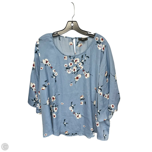 Top 3/4 Sleeve By Ellos In Blue & White, Size: 24