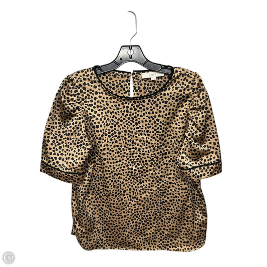 Top Short Sleeve By Loft In Animal Print, Size: M