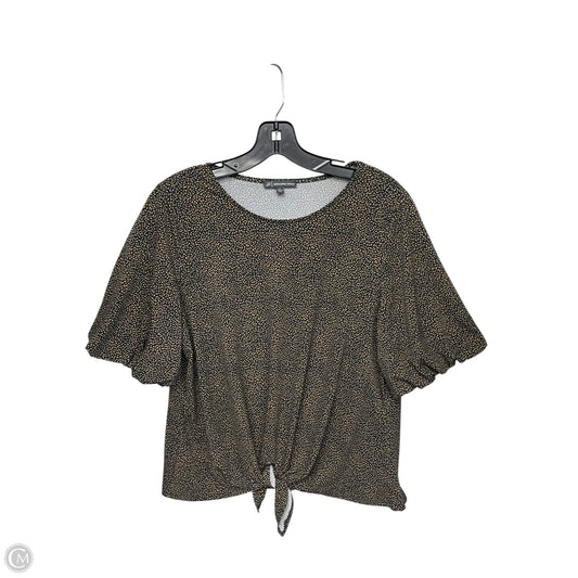 Top Short Sleeve By Adrianna Papell In Blue & Brown, Size: L