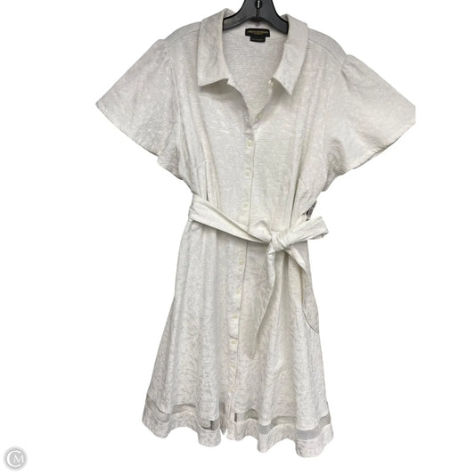 Dress Casual Midi By Christian Siriano In White, Size: 2x