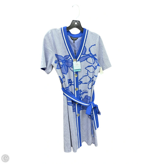 Dress Casual Midi By Ming Wang In Blue & White, Size: M