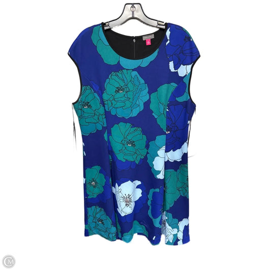 Dress Casual Midi By Vince Camuto In Blue & Green, Size: Xl