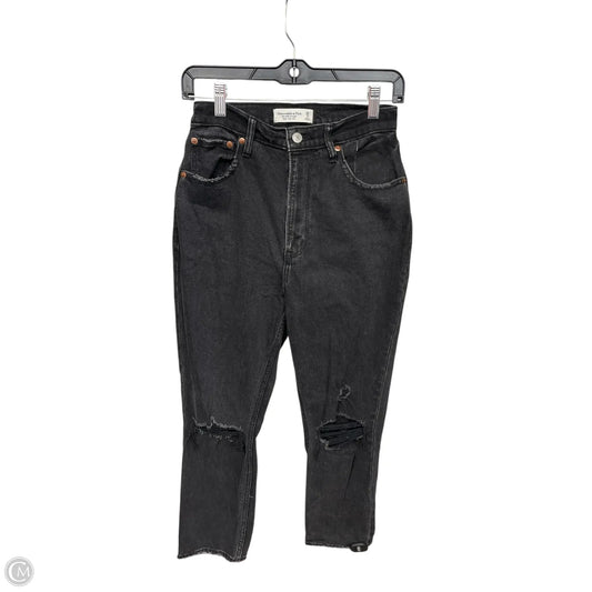 Jeans Straight By Abercrombie And Fitch In Black, Size: 2