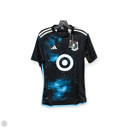 Athletic Top Short Sleeve By Clothes Mentor In Black & Blue, Size: S