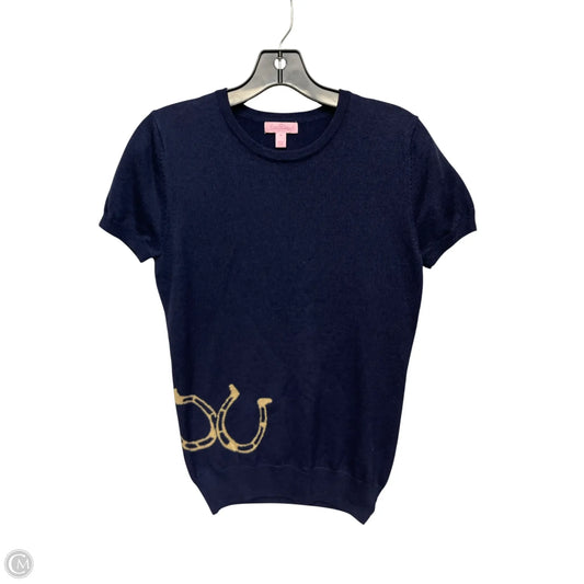 Top Short Sleeve Designer By Lilly Pulitzer In Navy, Size: M