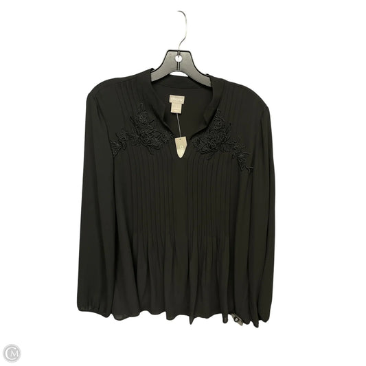 Top Long Sleeve By Chicos In Black, Size: L