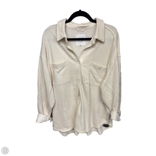 Jacket Shirt By Aerie In Cream, Size: L