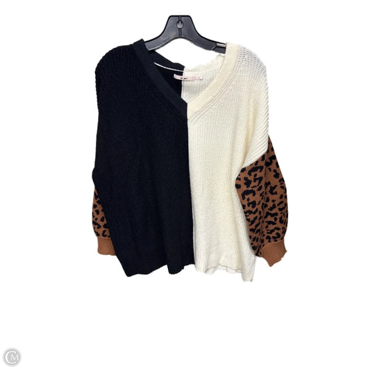 Sweater By Mi Ami In Black & Cream, Size: L