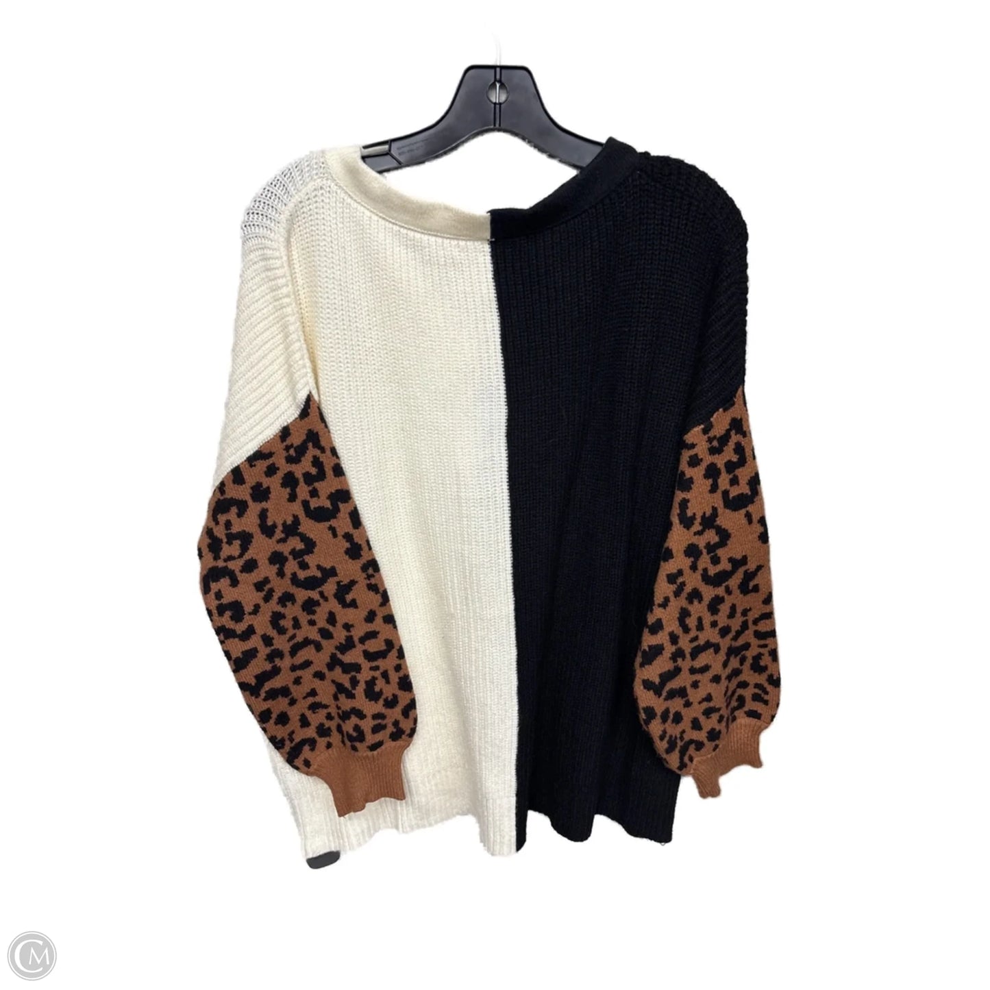 Sweater By Mi Ami In Black & Cream, Size: L