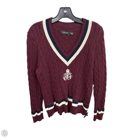 Sweater By Lauren By Ralph Lauren In Maroon, Size: Xxl