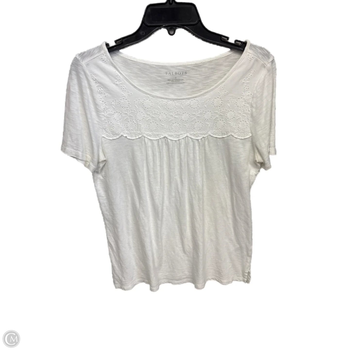 Top Short Sleeve By Talbots In White, Size: S