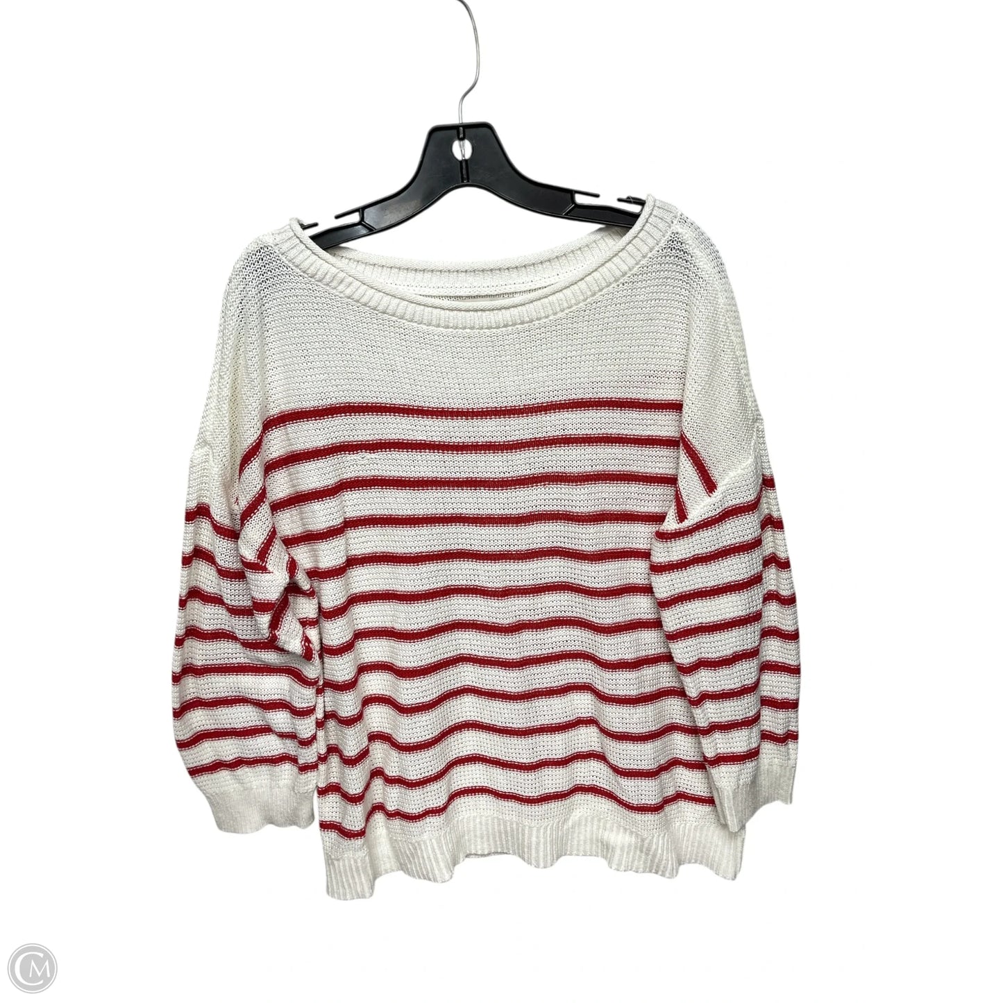 Sweater By Loft In Red & White, Size: Xl