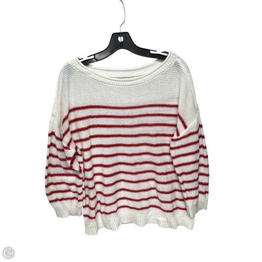 Sweater By Loft In Red & White, Size: Xl