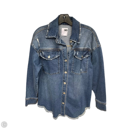 Jacket Denim By So In Blue Denim, Size: Xs