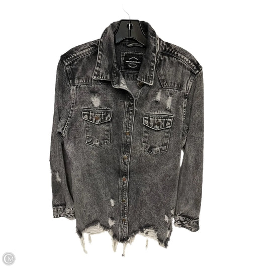 Jacket Denim By American Bazi In Black Denim, Size: M
