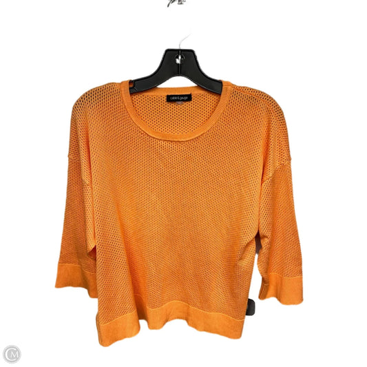 Top 3/4 Sleeve By Cable And Gauge In Orange, Size: L